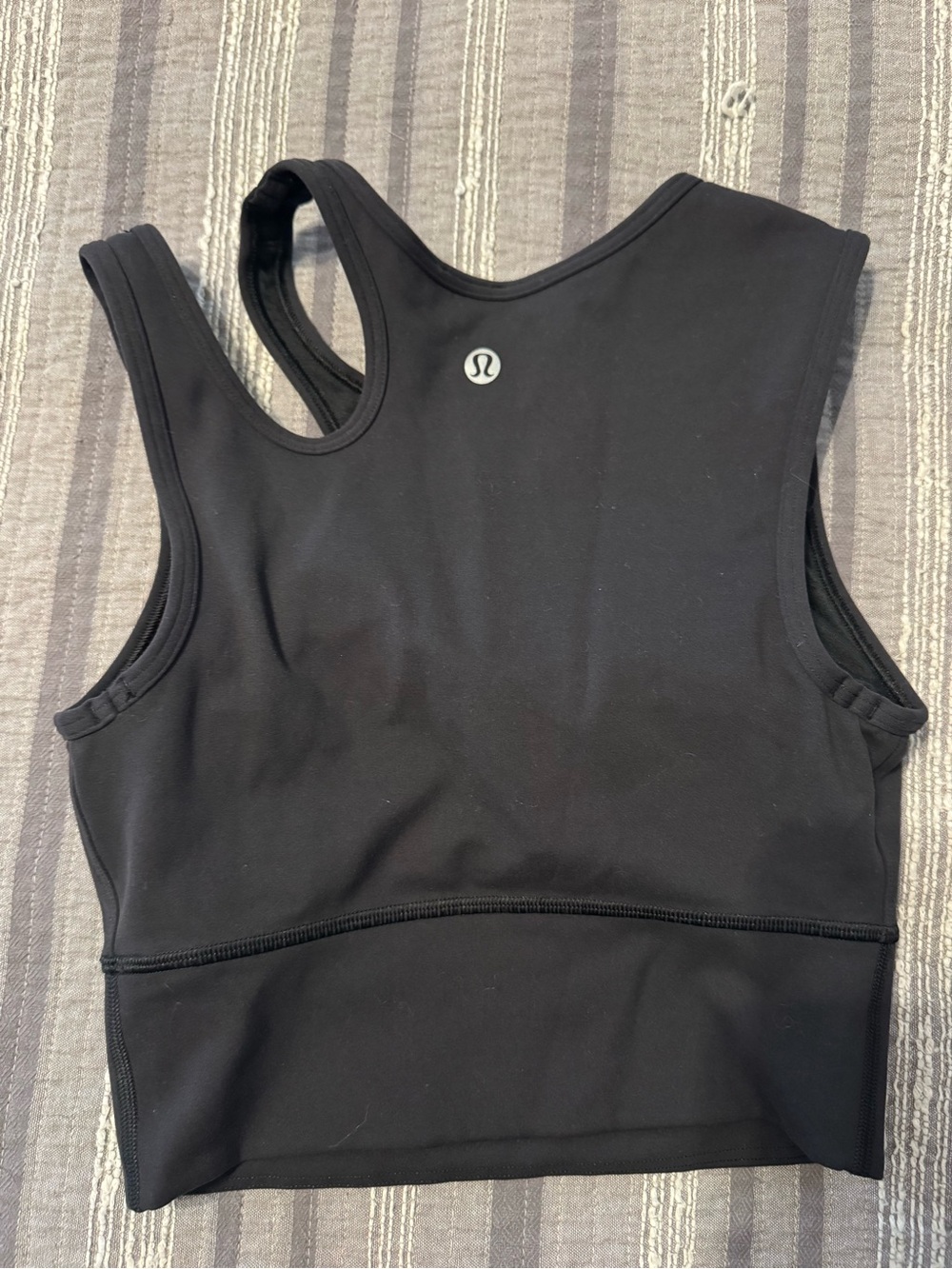 lululemon athletica Black Cropped Racerback Tank